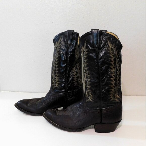 Tony Lama Vintage Leather Cowboy Boots Mens Size 9 EE Brown Western Style H4165 - Picture 3 of 12